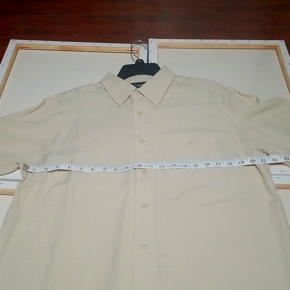 Haggar - Button down shirt, Size - M, Color - White/tan/cream - Picture 11 of 12
